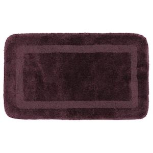 Facet Plum 20 in. x 34 in. Nylon Machine Washable Bath Mat