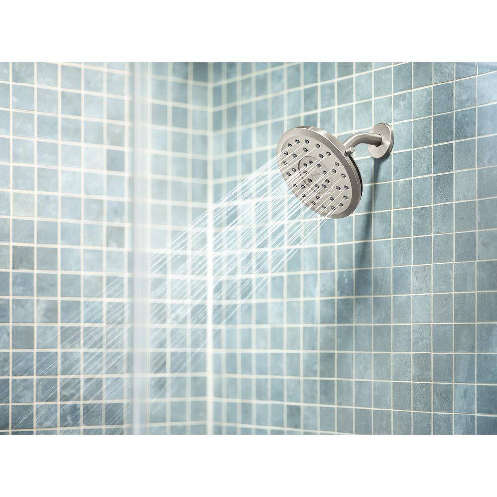 Verso Brushed Nickel Dual Square Rain Shower Head with Handheld
