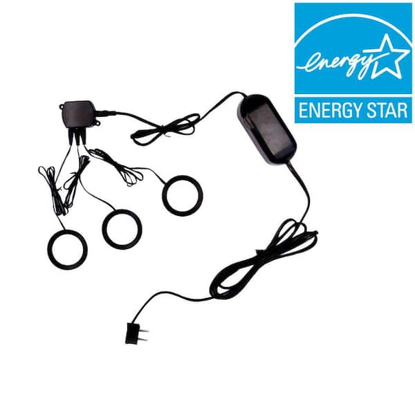 Commercial Electric 3-Light Metal Black LED Dimmable Puck Light Kit