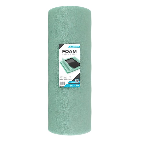 Pratt Retail Specialties 24 in. W x 50 ft. L Blue Perforated Padded Premium Foam Cushion