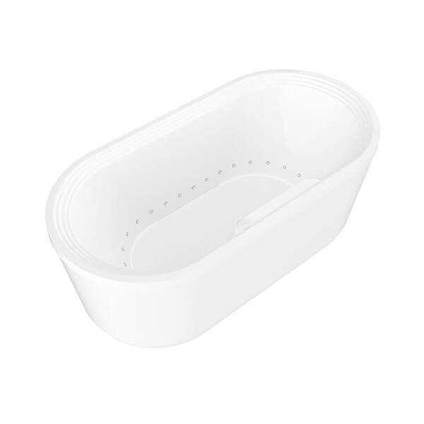 Pearl 5.6 ft. Center Drain Whirlpool and Air Bath Tub in White