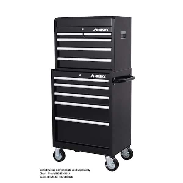 Husky Tool Storage 26 in. W x 16 in. D 5-Drawer Gloss Black Top Tool Chest