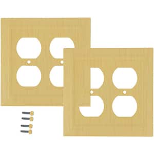 Unfinished Wood 2-Gang 2 Duplex Wall Plate (Pack of 2)