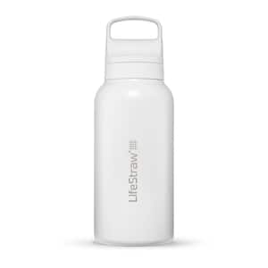 Go Series 1 l Stainless Steel Water Bottle with Filter, Polar White