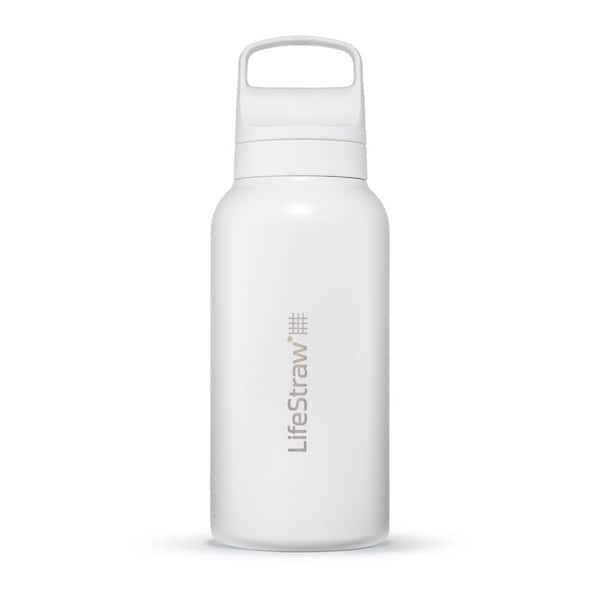 LIFESTRAW Go Series 1 l Stainless Steel Water Bottle with Filter, Polar White