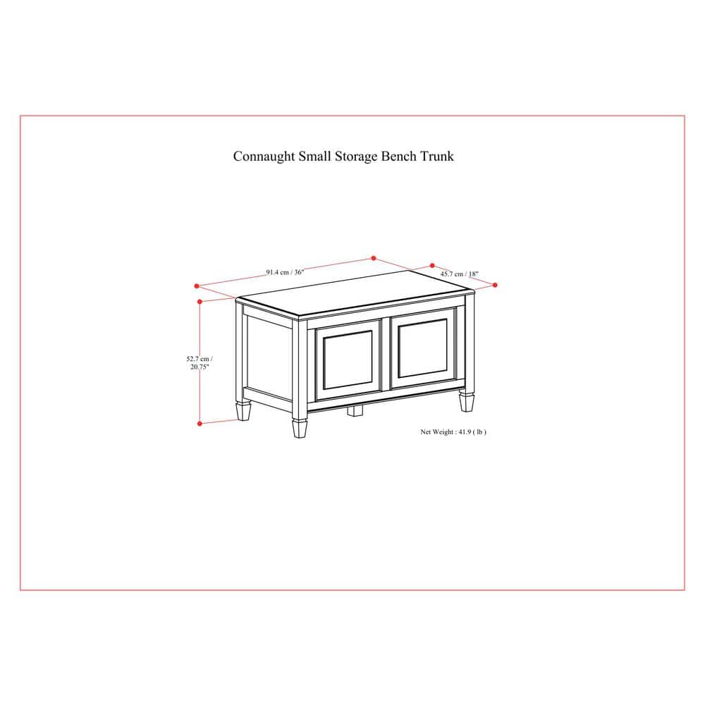 Chestnut Brown Solid Wood Storage Bench Trunk with Safety Hinges