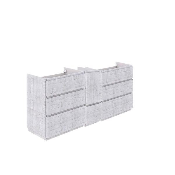 Fresca Formosa 70 in. Freestanding Double Bath Vanity Cabinet without Top in Rustic White