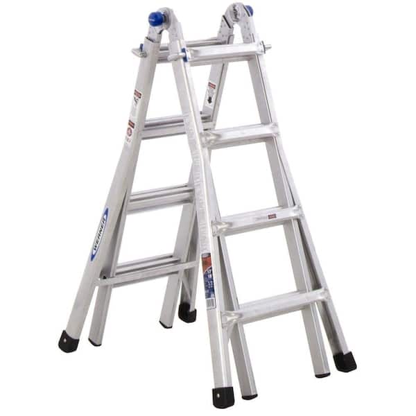 Werner 18 ft. Reach Aluminum Telescoping Multi-Position Ladder with 300 lbs. Load Capacity Type IA Duty Rating