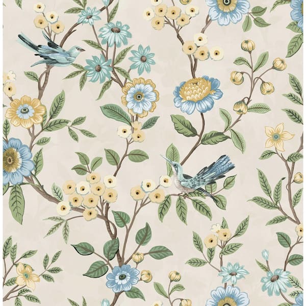 Fine Decor Elspeth Blue Floral Trail Non-Pasted Wallpaper Sample