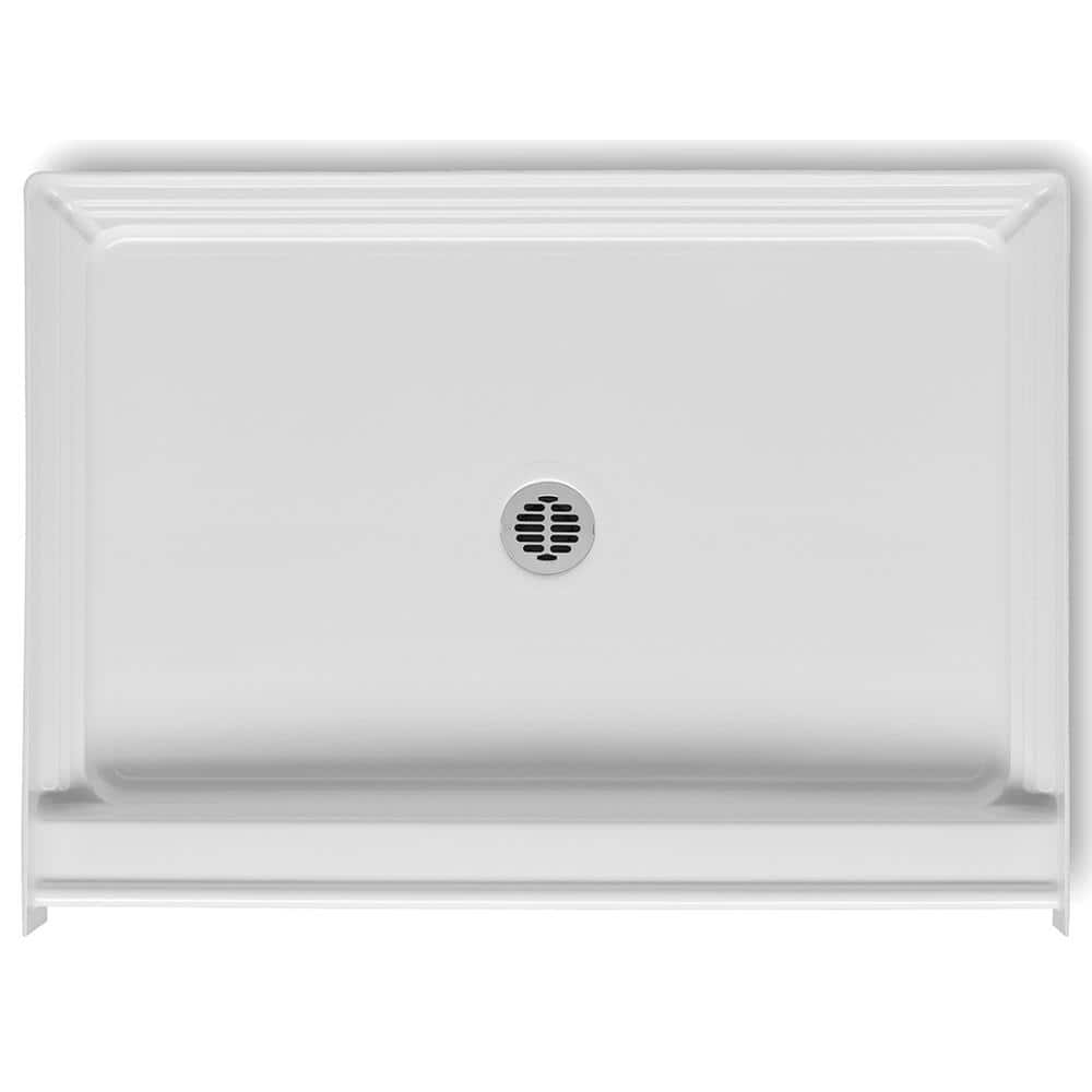 A2 48 in. x 34 in. Single Threshold Center Drain Shower Pan in White