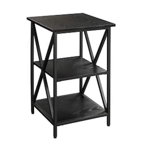Tucson 15.75 in. W Black 24.25 in. H Square Particle Board End Table with Shelves