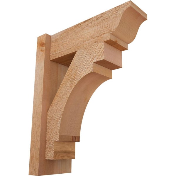 Ekena Millwork 6 in. x 20 in. x 16 in. Western Red Cedar Merced Traditional Rough Sawn Outlooker