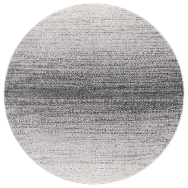 Adirondack 6 ft. x 6 ft. Light Gray/Dark Gray Gradient Transitional Round Area Rug