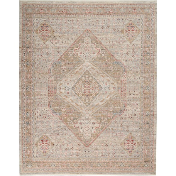 Nourison Enchanting Home Beige/Grey 8 ft. x 10 ft. Persian Medallion Traditional Area Rug
