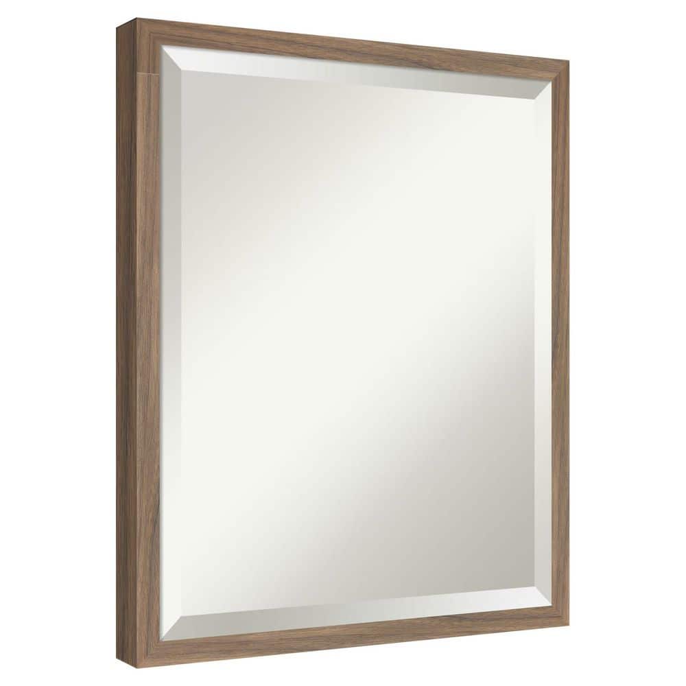 Svelte Walnut 17.5 in. x 21.5 in. Beveled Modern Rectangle Wood Framed Bathroom Wall Mirror price history on PriceWatchPro