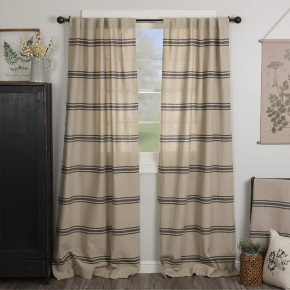 Mill House Stripe Black Panel Set of 2 96Lx50W price history on PriceWatchPro
