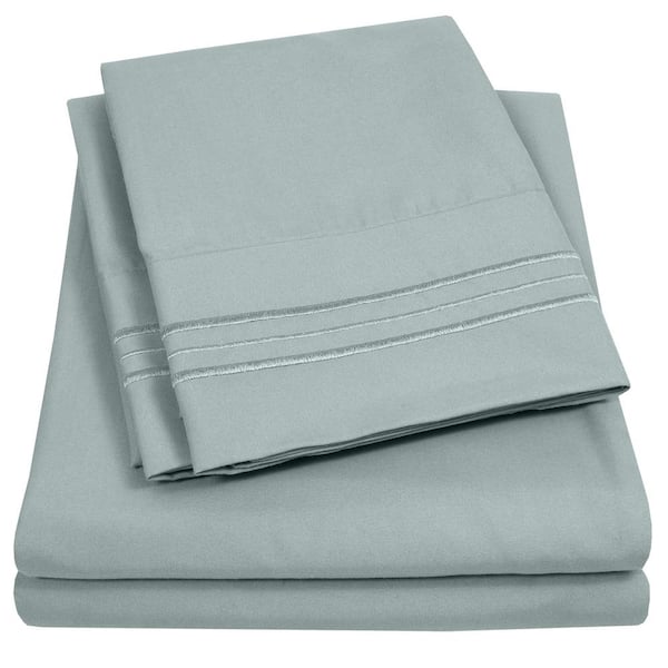 Core Color 4-Piece Bed Sheet Set - Sweet Home Collection Twin / Slate