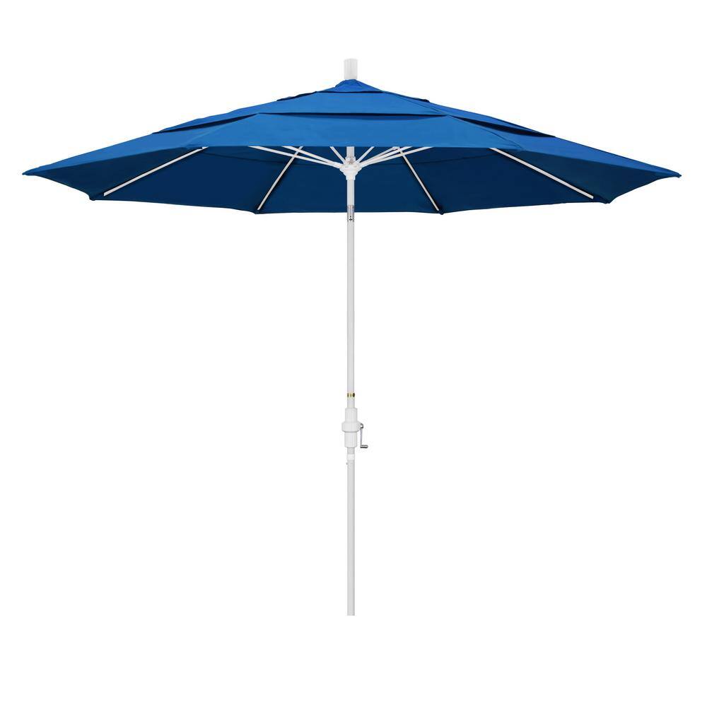 California Umbrella 11 ft. Fiberglass Collar Tilt Double Vented Patio ...