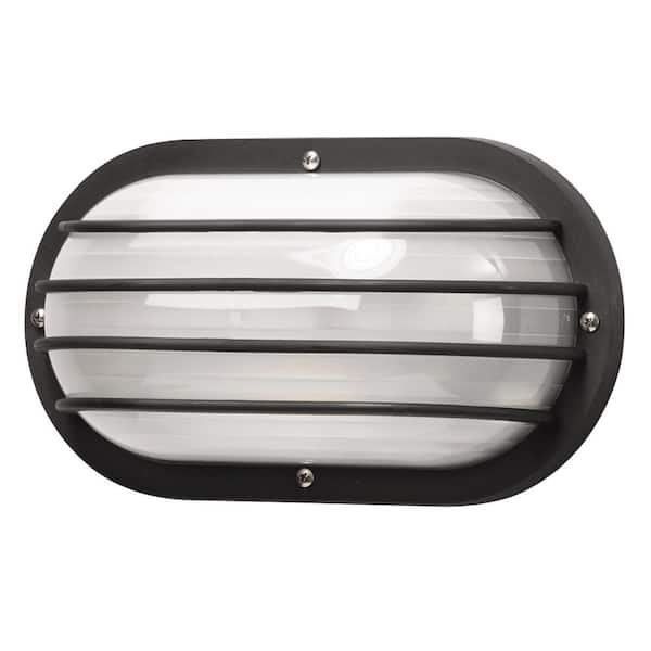 SOLUS Nautical 1-Light Black 3000K ENERGY STAR LED Outdoor Wall Mount Sconce UL Listed for Wet Areas