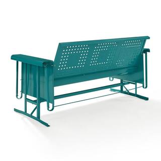 Crosley Furniture Bates Divano Altalena In Metallo 3 Posti Per Esterno, Turchese