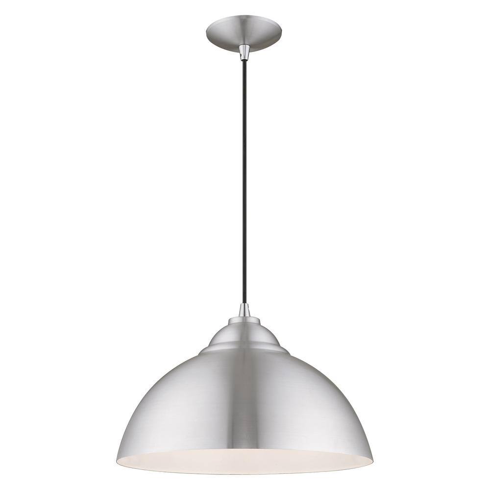 Brushed Aluminum Mini Pendant with White Underside