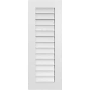 16 in. x 42 in. Rectangular White PVC Paintable Gable Louver Vent Non-Functional