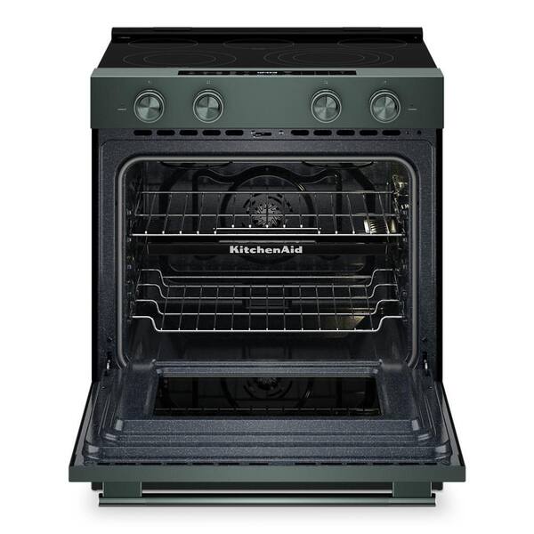 30 in. 5 Element Slide-In Electric Range in Juniper wih EvenHeat Hyper Element