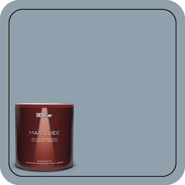 BEHR MARQUEE 1 qt. #N480-4A Dusty Denim Matte Interior Paint and Primer