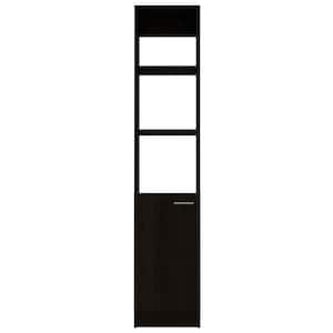 13.03 in. W x 10.4 in. D x 63.80 in. H Black Particle Board Linen Cabinet with 5 Shelves