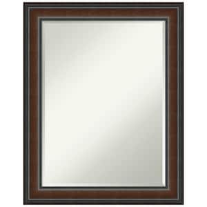 Cyprus Walnut 22.75 in. x 28.75 in. Petite Bevel Classic Rectangle Wood Framed Wall Mirror in Cherry