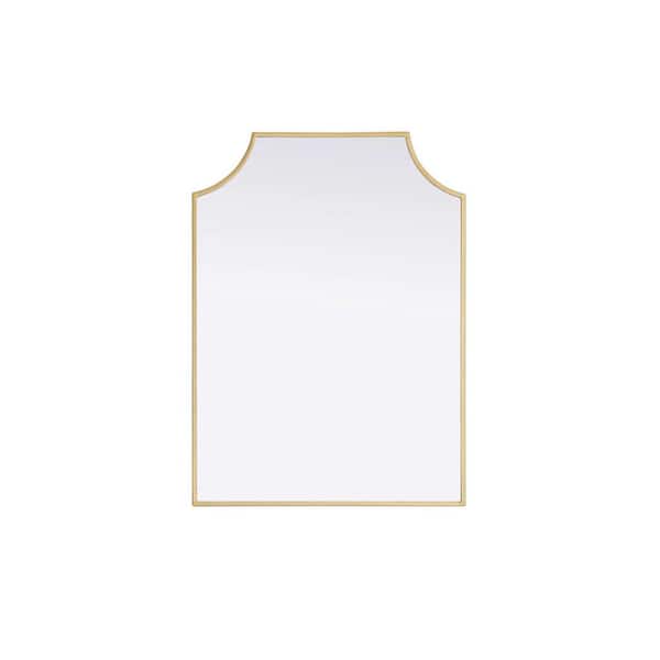Brass 22 in. W x 30 in. H Rectangle Wall Mirror