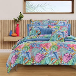 3-Pieces Hana Turquoise Polyester King/Cal King  Comforter Set