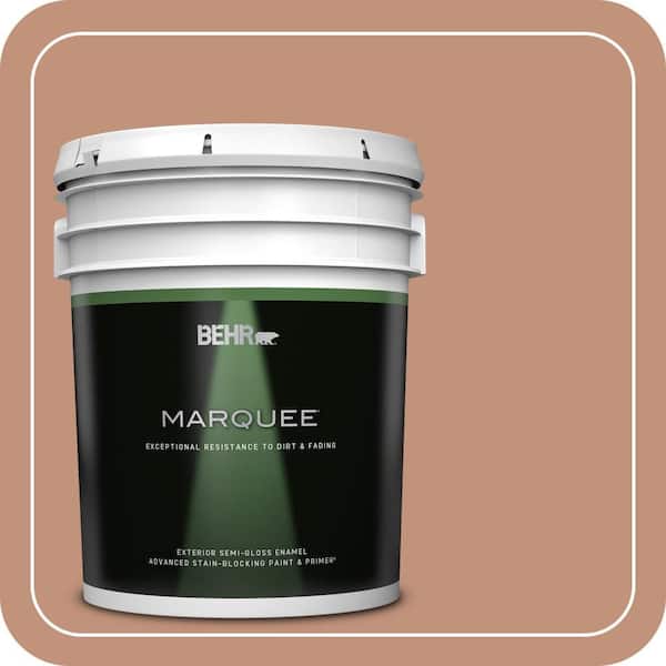 BEHR MARQUEE 5 gal. #ICC-101 Florentine Clay Semi-Gloss Enamel Exterior Paint & Primer