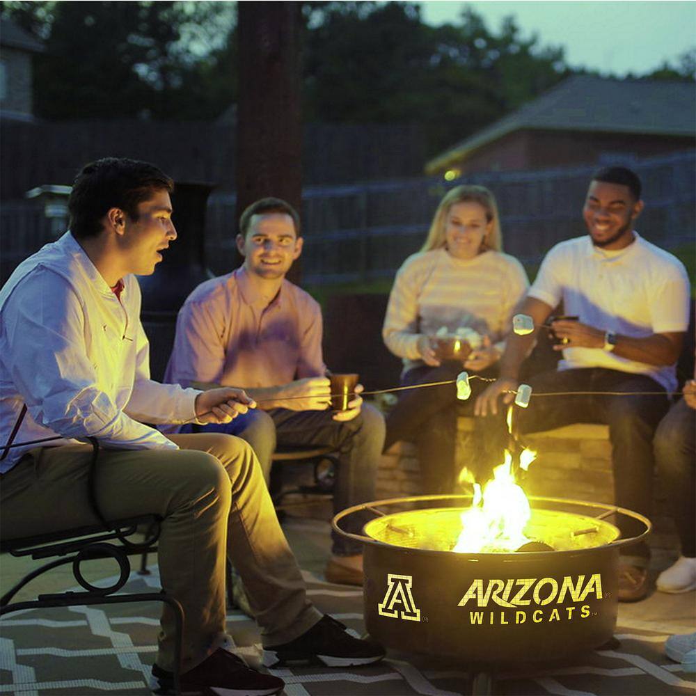 Arizona Round Steel Wood-Burning Fire Pit with Safety Ring