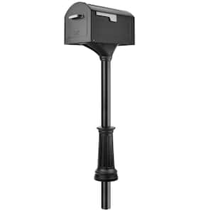 Centennial Black, Extra Large, Steel, Mailbox and Decorative Post Combo Kit