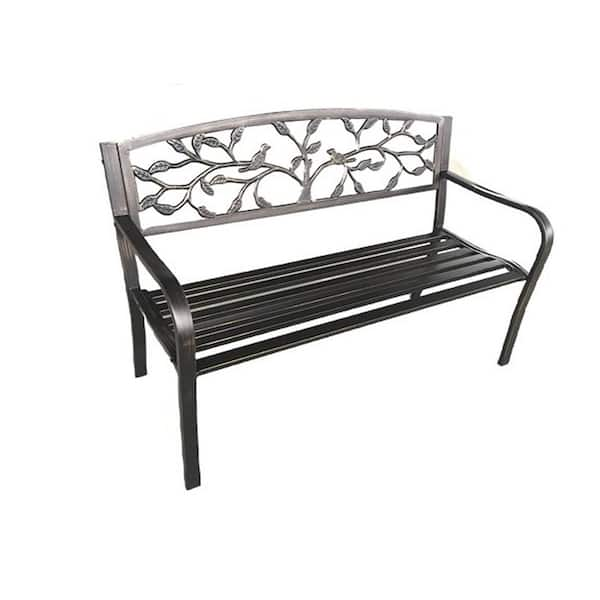 HI-LINE GIFT LTD. GARDEN BENCH - BRONZE COLOR - TREE BACKREST 50 INCH LONG