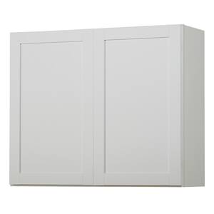 Westfield 36 in. W x 36 in. H x 12 in. D Feather White Furniture Board Shaker Stock Assembled Wall Kitchen Cabinet