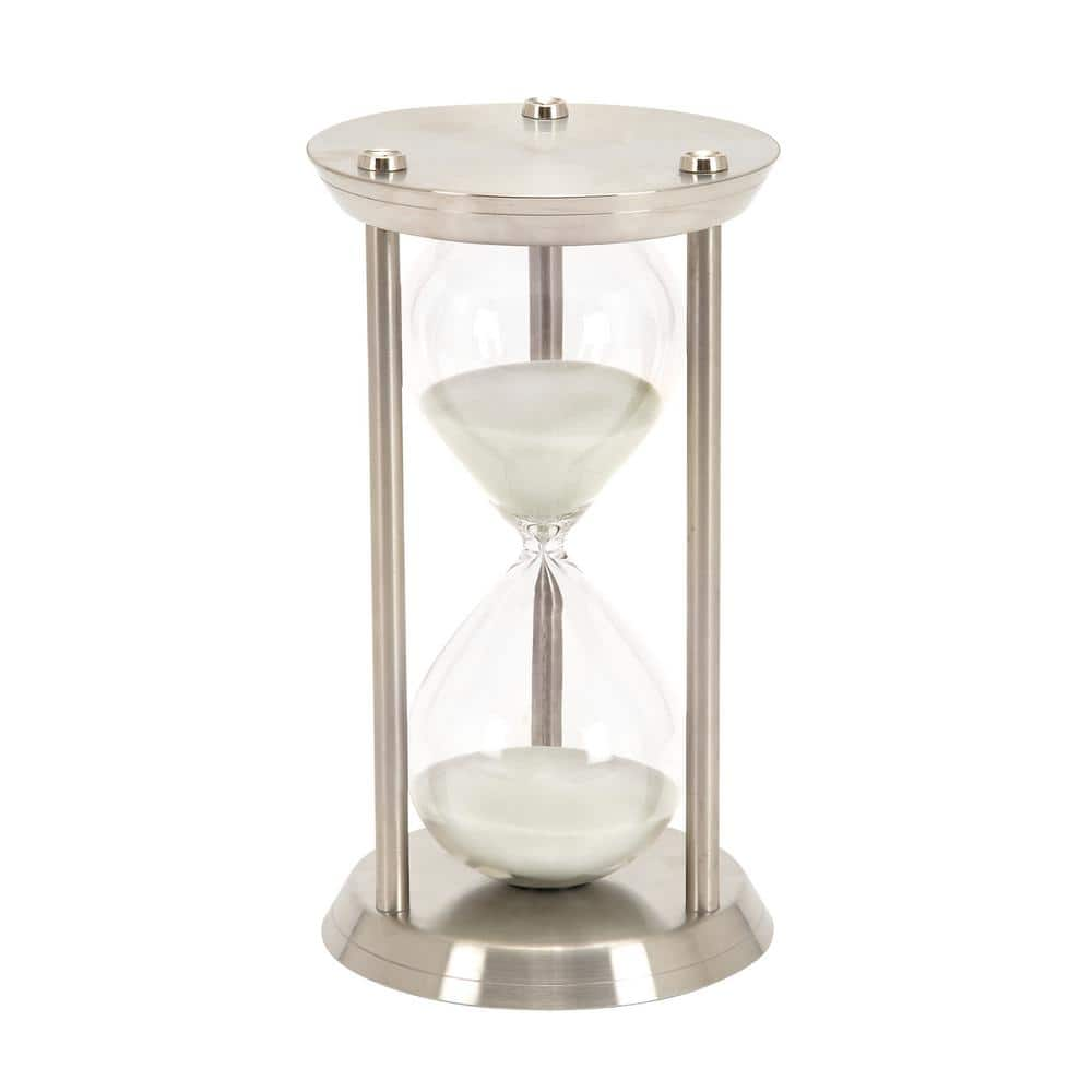 Litton Lane Silver Hourglass Sand Metal Timer 58157 - The Home Depot