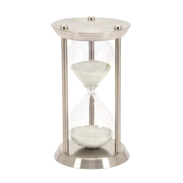 Litton Lane Silver Hourglass Sand Metal Timer