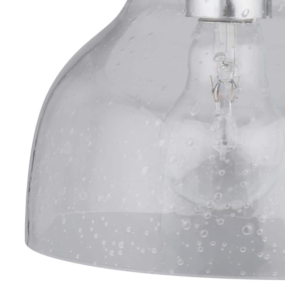 Vintage Seeded Glass 9" Mini Pendant Light in Brushed Nickel