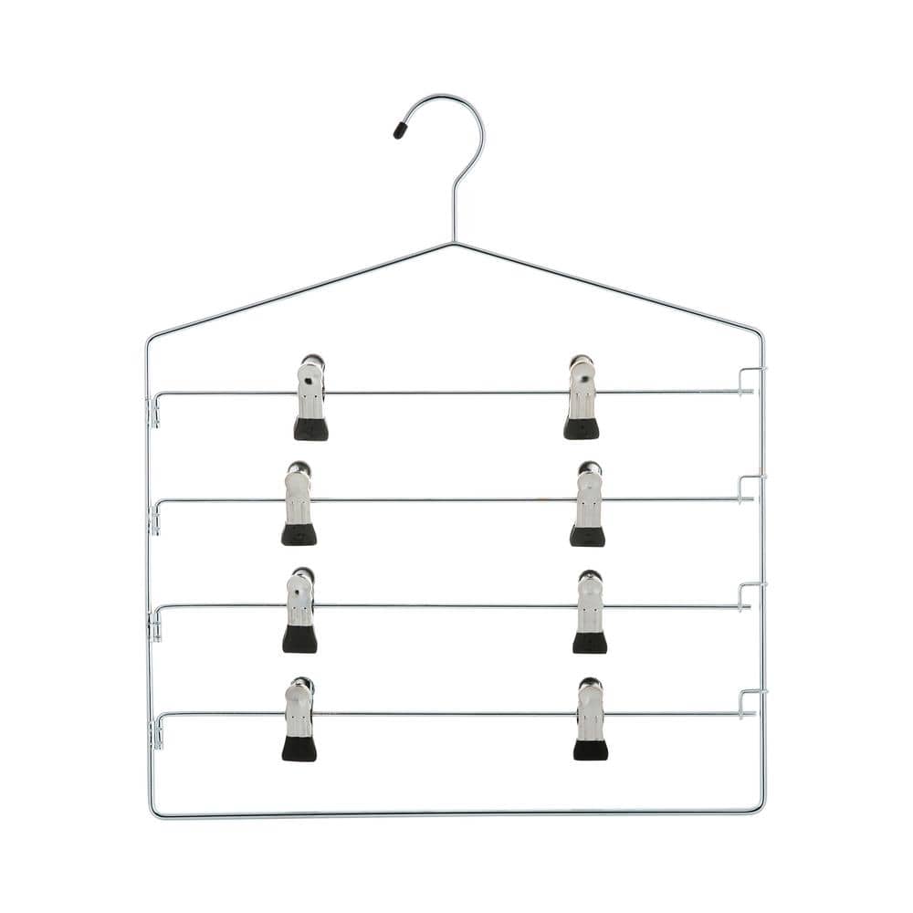 4-Tier Skirt Hangers with Clips Pant Hangers Space Saving Multiple