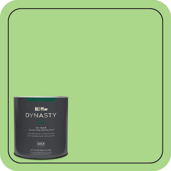 BEHR DYNASTY 1 qt. #430B-4 Peas in a Pod Semi-Gloss Enamel Exterior Stain-Blocking Paint & Primer