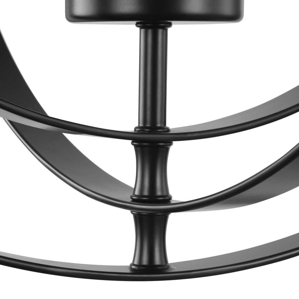 Equinox Matte Black 5-Light Chandelier Pendant with Glass Accents