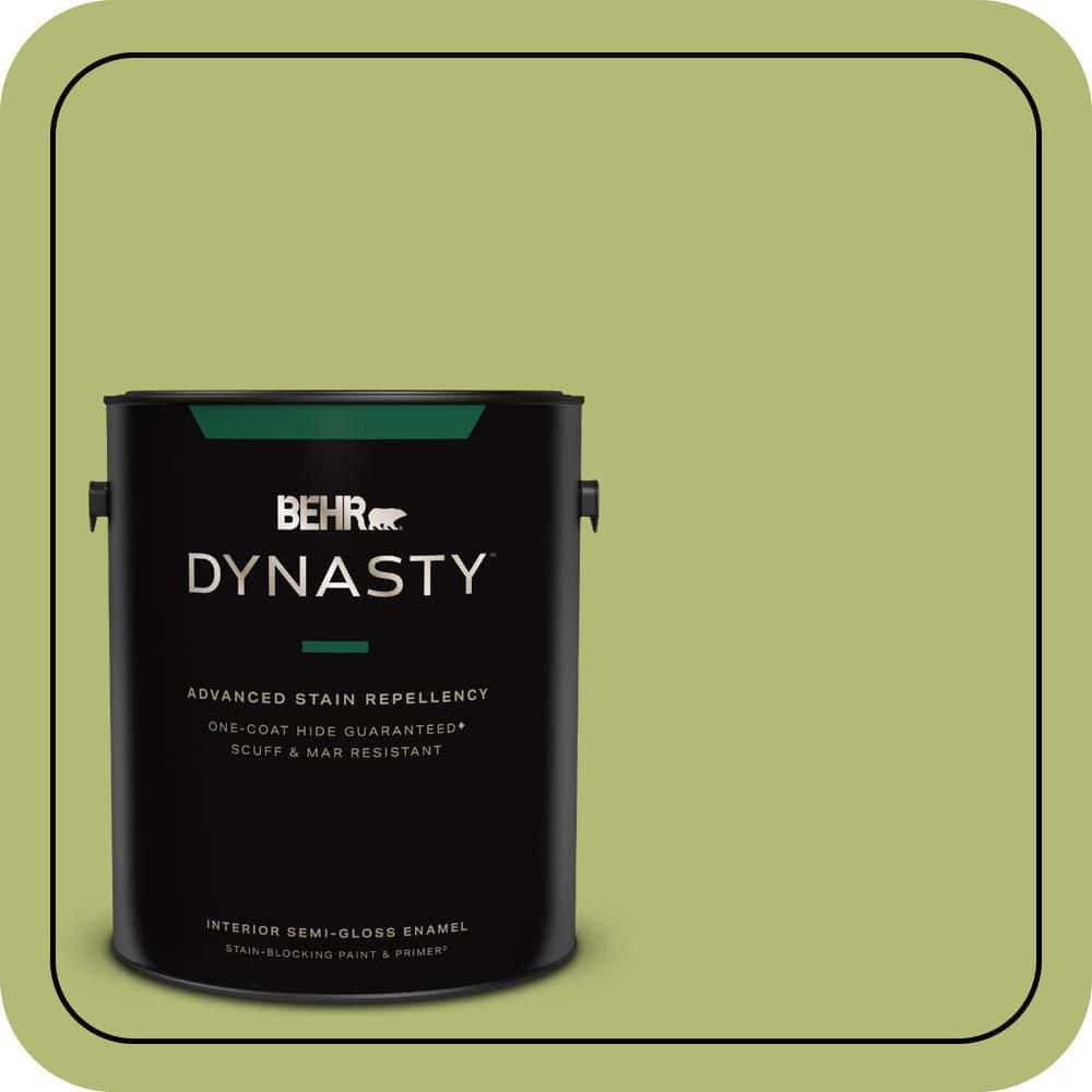 1 gal. #410D-4 Asparagus Semi-Gloss Enamel Interior Stain-Blocking Paint & Primer price history on PriceWatchPro
