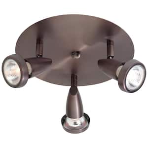 Mirage 3-Light 10 in. LED Bronze Semi-Flush Mount