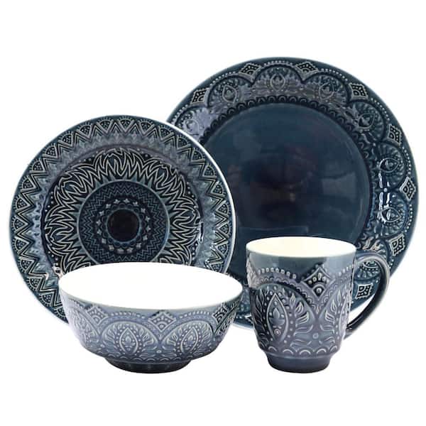 vancasso Mandala Dinnerware Sets 16 Pieces Porcelain Dinner Set for 4 Boho  Plates and Bowls Dish Set with 10.5in Dinner Plates, 8in Dessert Plates
