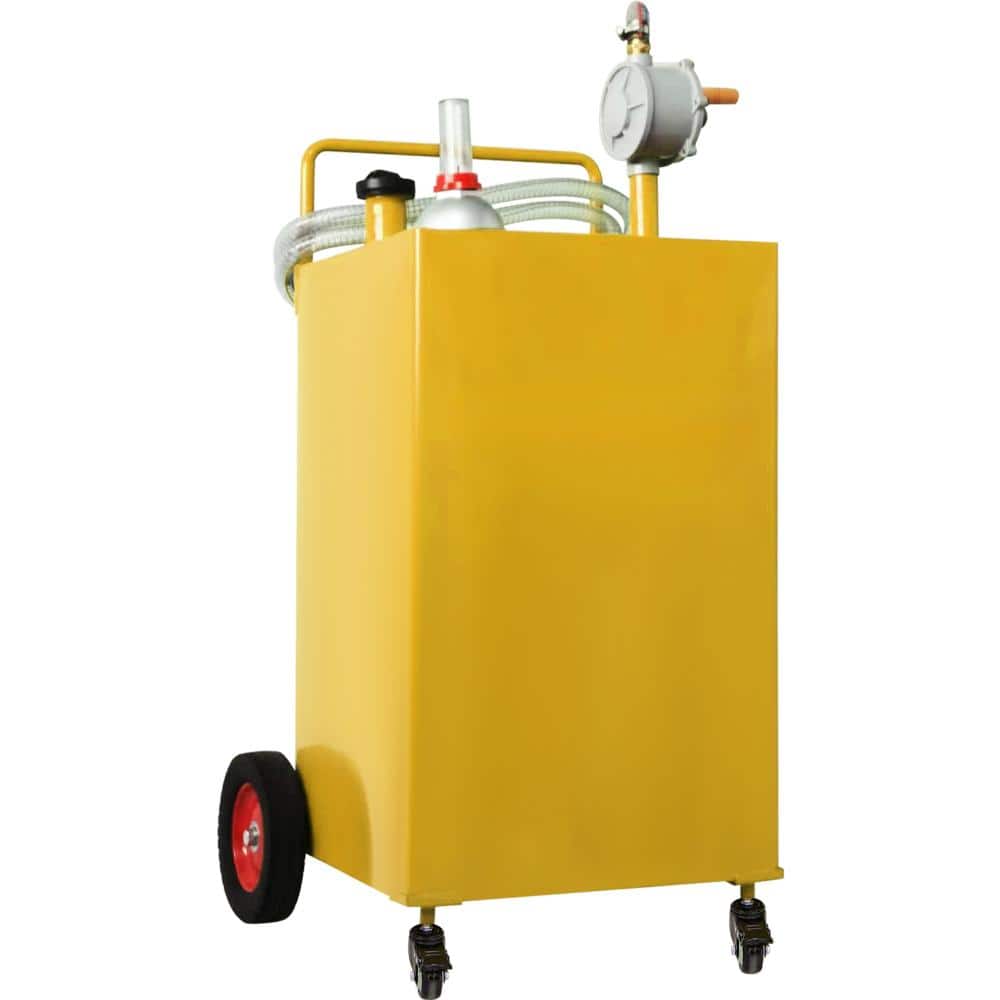 35 Gallon Portable Gas Caddy Carbon Steel Tank Manual Rotary Pump 8.2 ft Hose for Gasoline Diesel Kerosene Yellow price history on PriceWatchPro