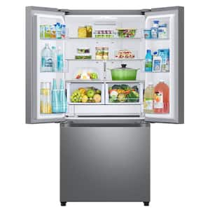 33 in. W 24.5 cu. ft. 3-Door French Door Smart Refrigerator in Stainless Steel with Dual Icemaker