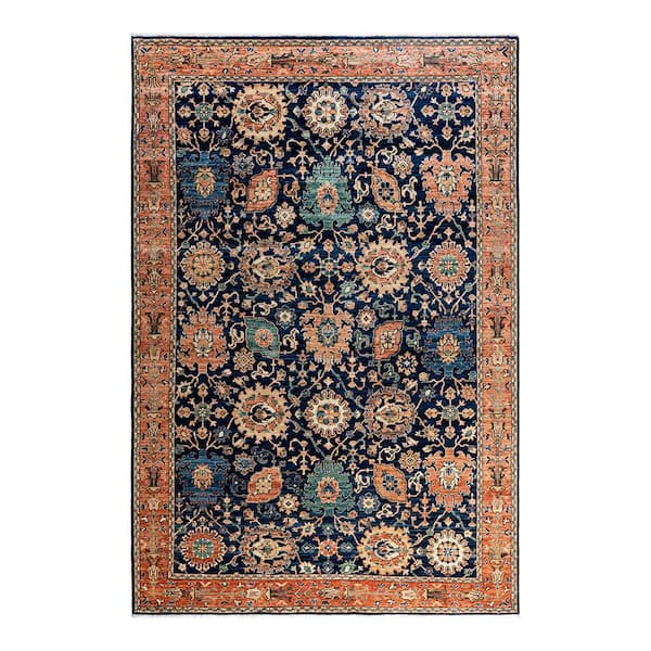 Serapi Blue 6 ft. x 9 ft. Tribal Wool Indoor Area Rug