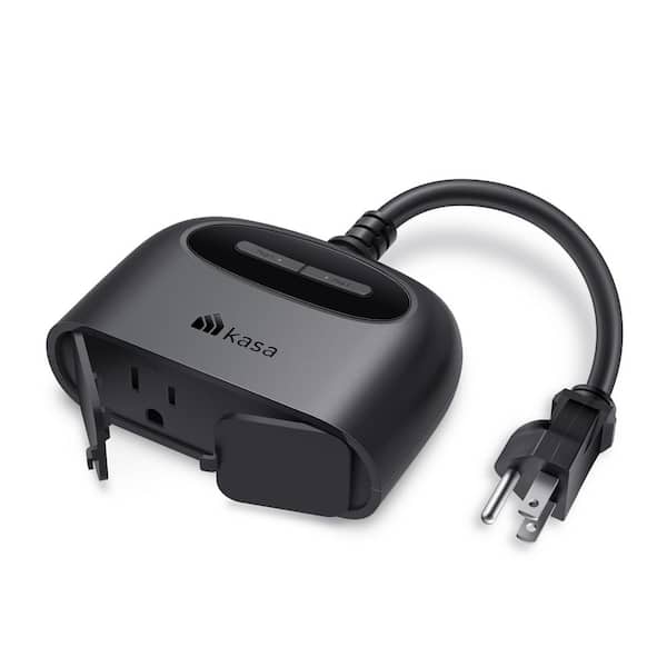Kasa TP-Link, Kasa Smart Home, 2-Outlet Smart Outdoor Plug, Black